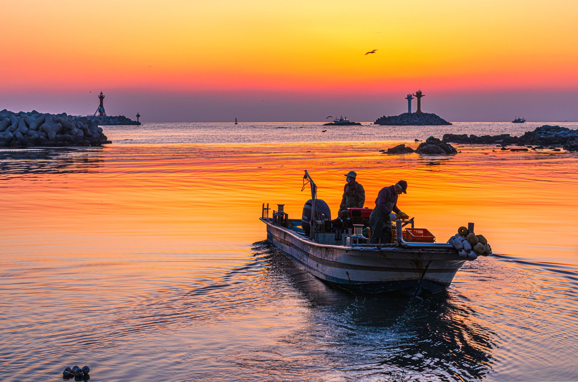작가:김기홍, 어항명:대변항, 작품명:여명속의출어